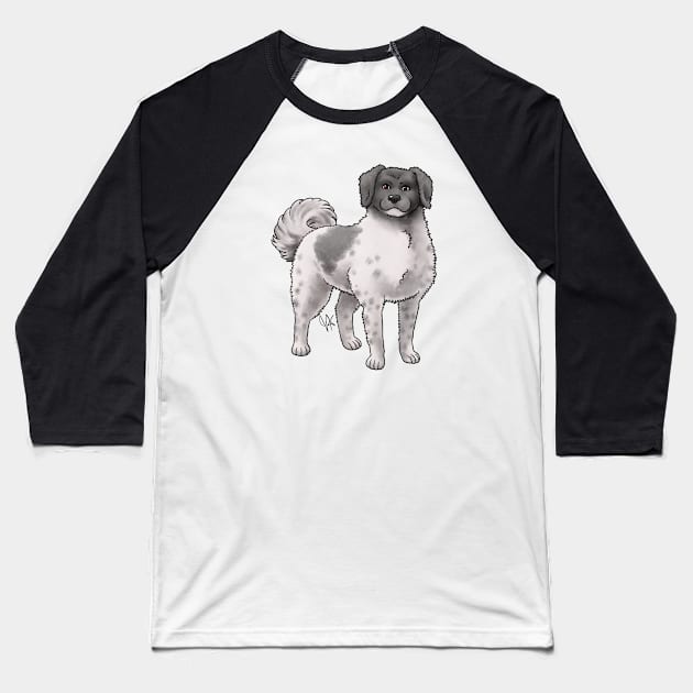 Dog - Wetterhoun - Black and White Baseball T-Shirt by Jen's Dogs Custom Gifts and Designs